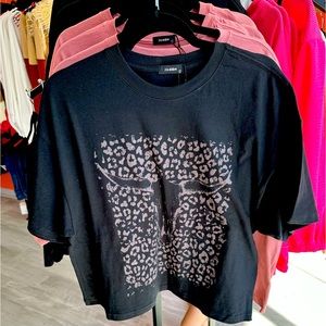 Back leopard print western top
